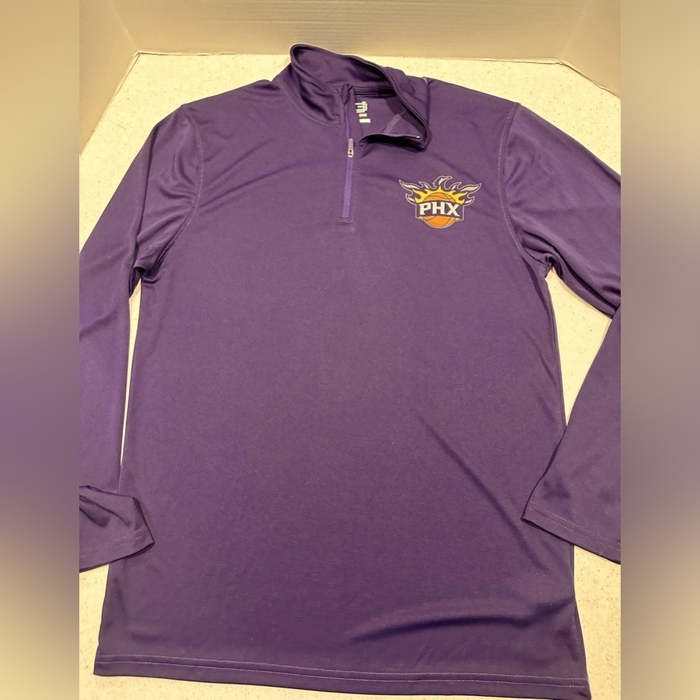 NBA Phoenix Suns Men’s Size Large Long Sleeve 1/4 Zip Pullover Shirt. Pu…